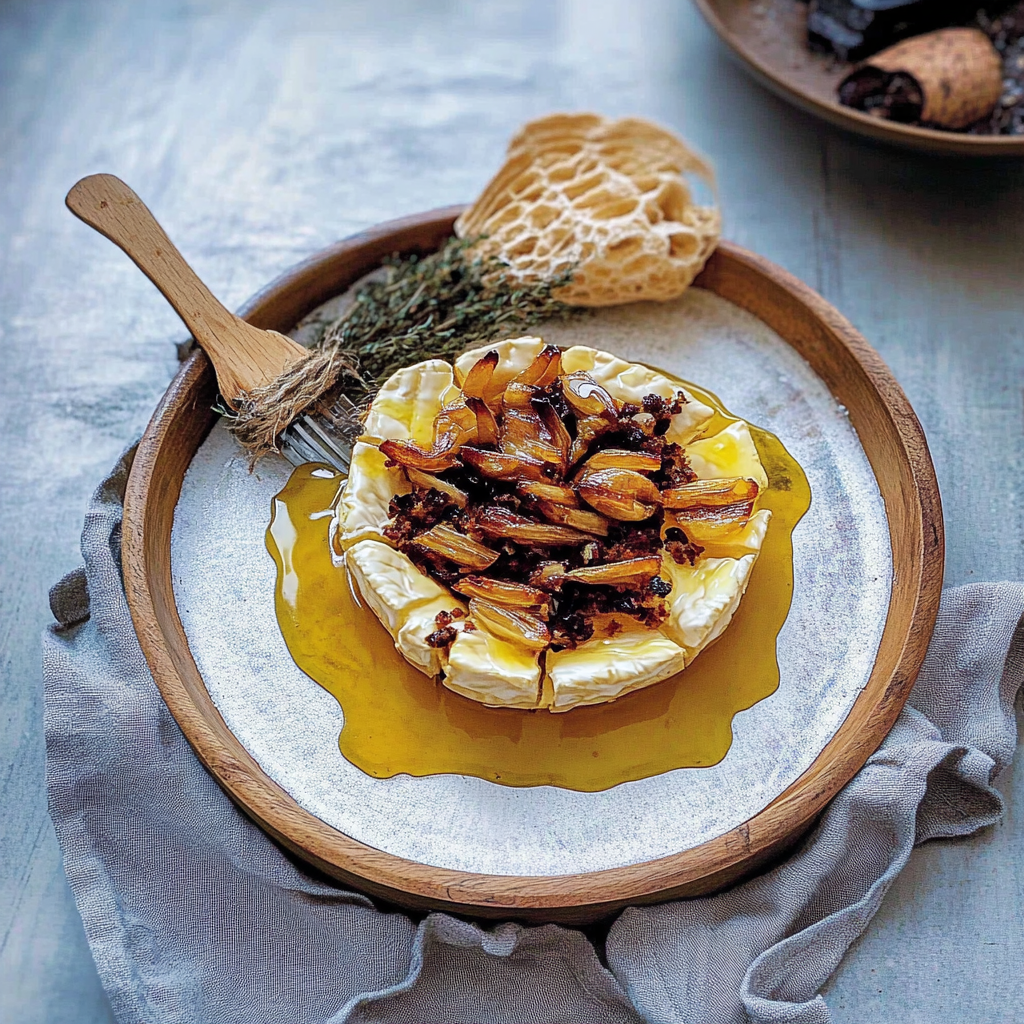 Bakt brie med honningglaserte nøtter - en utrolig delikatess