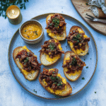 Deilig bruschetta med pulled pork og chutney - en fantastisk opplevelse