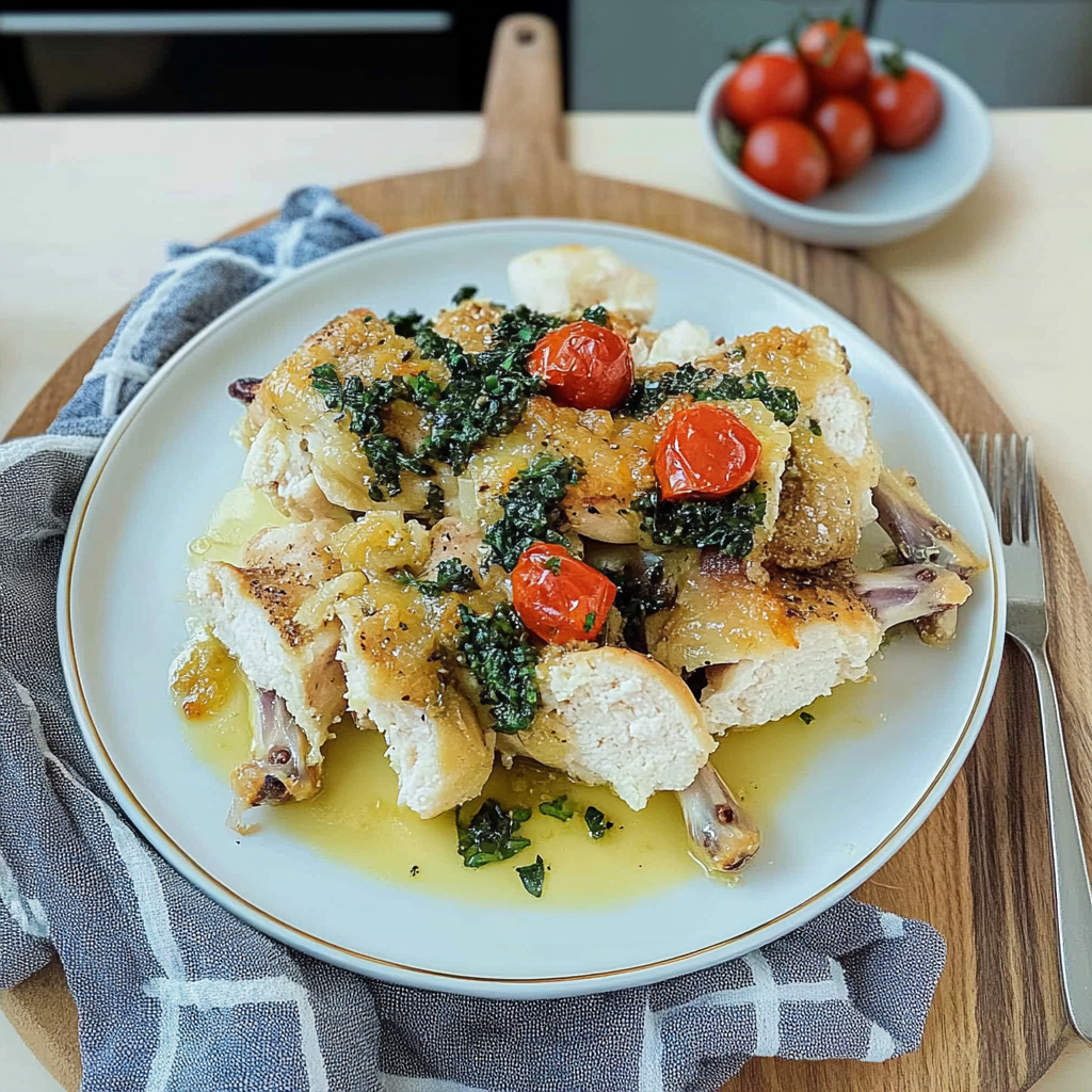 Helstekt kylling med hvitløkssmør – en utrolig festmiddag