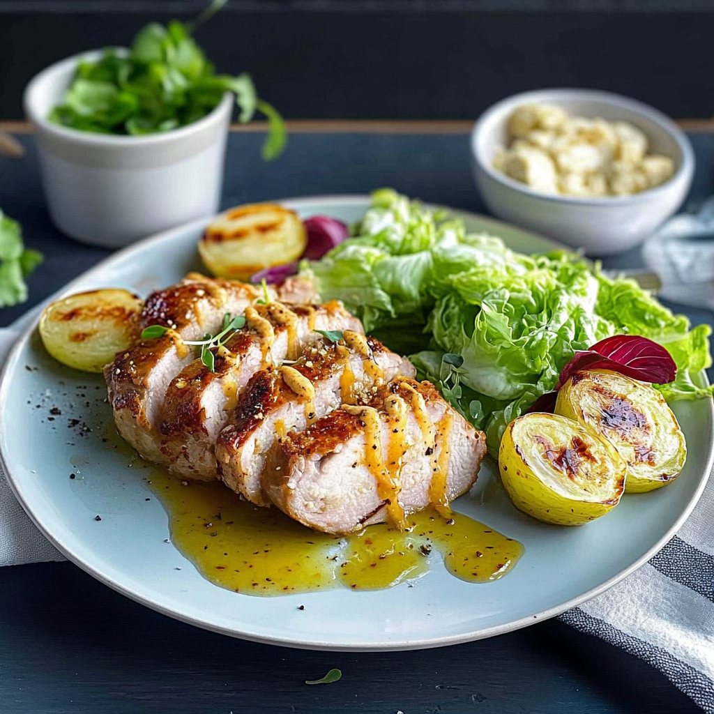 Grillet kyllingbryst med nykål og hjemmelaget urtemajones - Grillet kyllingbryst med nykål og urtemajones - Deilig festmat