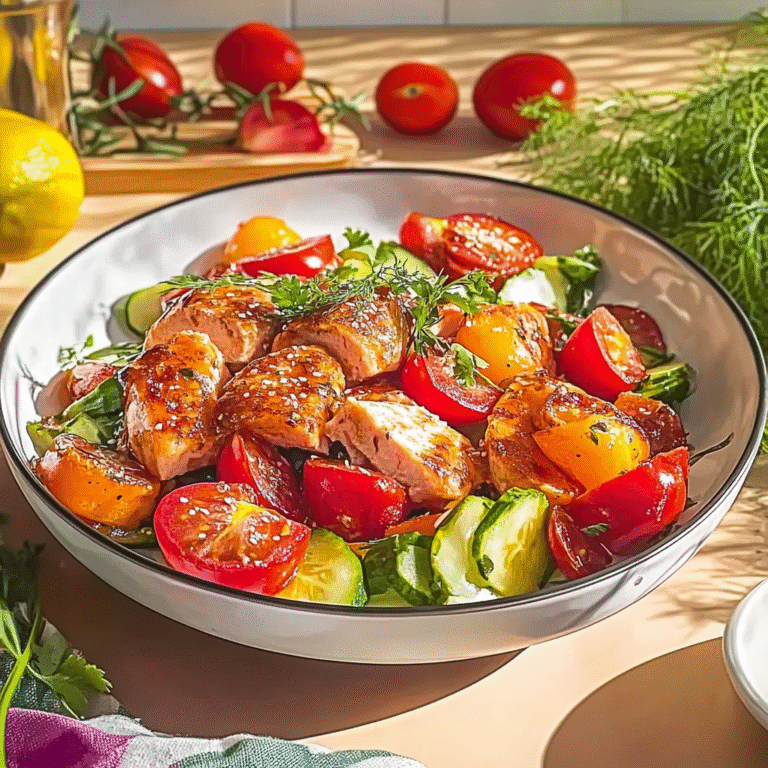 Grillet laks med vannmelon- og jordbærsalat – en utrolig festlig rett